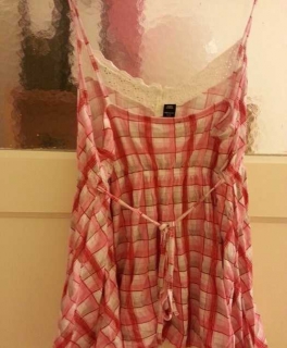 H&M Tanktop/Hängerchen, rosa kariert, Gr. M