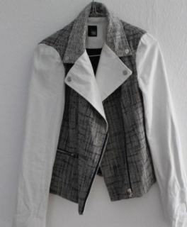 Bikerjacke boucle weiß grau NEU gr. 36 Jacke Biker