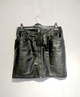 Lederrock H&M Divided sexy Minirock Reißverschluss blogger lookbook grunge egdy schwarz 