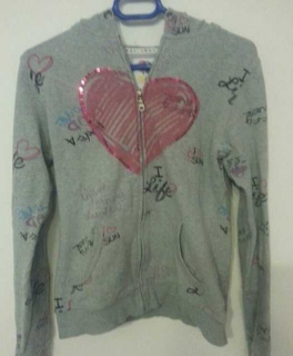 Grau bunter Pullover