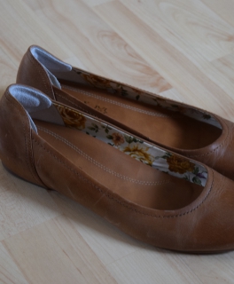 braune leder Ballerinas