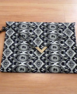 Clutch schwarz grau weiß ethno hippie boho style NEU