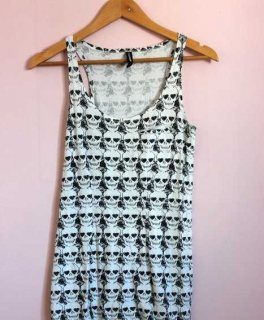 sexy, stylish, Totenkopf, herzen, Muster, Kleid