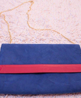 NEU H&M Party Clutch Royalblau Pink 