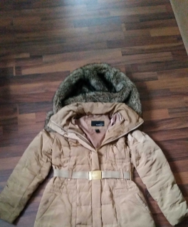 Daunenmantel Mango Beige Fell 