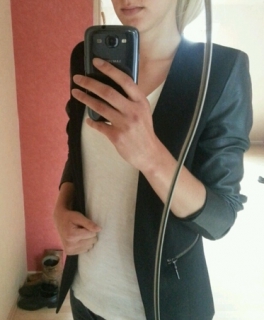 Blazer mit Leder