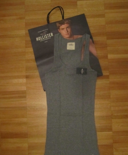 Hollister Neu mit Etikett Grau Tanktop T-Shirt Top Unterhemd Gr L 