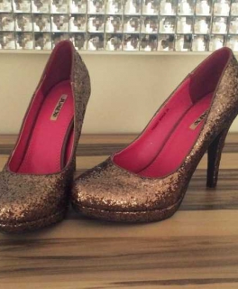 Pumps braun Glitzer 38 NEU