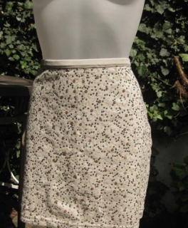 créme farbener Pailletten Chiffon Mini Rock Boho Ibiza Hippie Festival