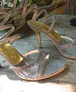 festliche Party High Heels Sandalette gold super stylish