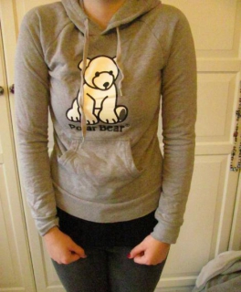 niedlicher grauer Pulli mit einem Eisbär