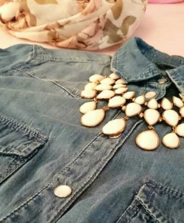 Jeanshemd Neu mit Druckknöpfen