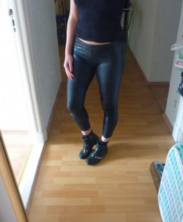 Leggings Lack Lederimitat Schwarz / NORTHLAND 