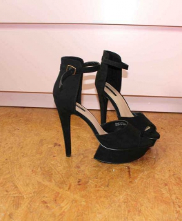 Plateau Blogger High Heels Stilettos Schwarz