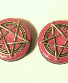 Glitzer Pentagramm Plugs 30mm