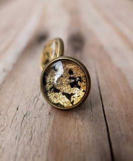 Ohrstecker schwarz/ gold