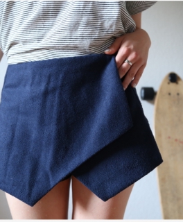 navy farbende skorts