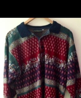 Vintage Hemd / weinrot mit Muster / oversize