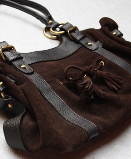 braune Wildleder Handtasche von Tchibo