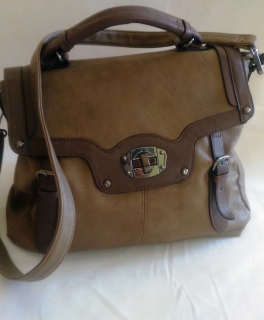 Umhängetasche braun, hochwertiges Lederimitat