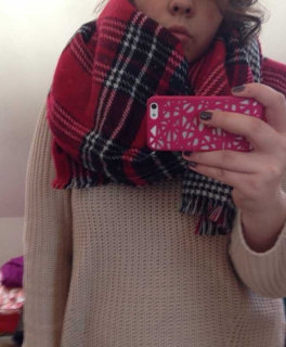 XXL Schal mit Tartan Muster