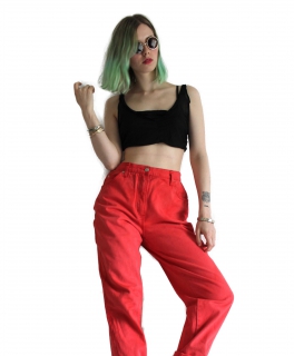-- 90s Momjeans-- Momjeans High Waist in Rot-Koralle Gr. 40