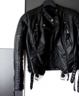 Kunstlederjacke im Biker Look