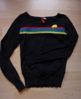 Pullover Pulli 34 H&M schwarz Regen Wolke Rockabilly Oldschool retro Strick