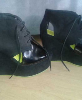 H&M Wedges schwarz grün