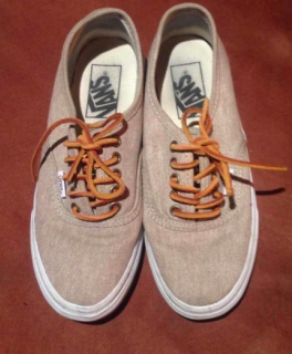 VANS Größe 36,5 Original Beige Lederschnürsenkel