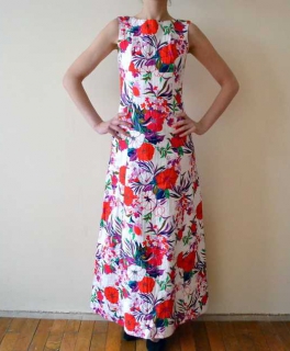 Vintage 60s maxi floral bright dress