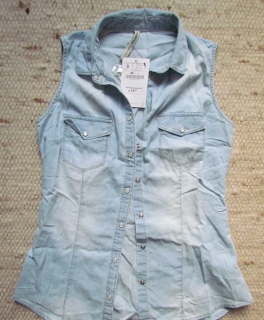 Jeansbluse ohne Ärmel *neu*