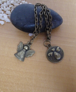 Metallarmband mit romantischen Vintageanhänger DIY - Motiv Schutzengel