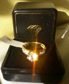 Neu Ring echt vergoldet 925 silber Verlobungsring Geschenk Gr. 52 gold Zirkonia Diamantimitation