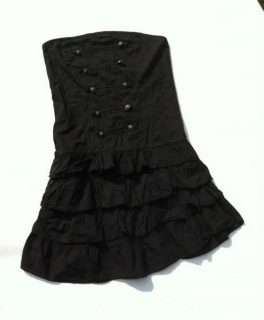  Bandeau Minikleid im Military style