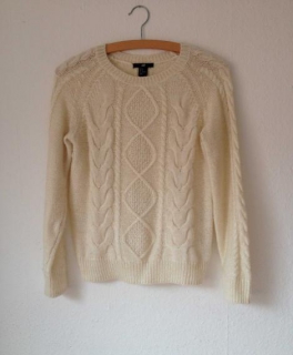 weißer Strickpullover von H&M