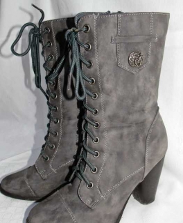 edle Damenstiefel grau