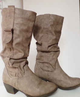 Stiefel grau vintage cowboy western Leder imitat 40