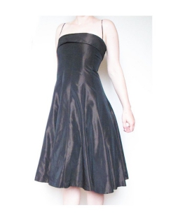 Dunkelbraunes Cocktailkleid ZARA Abendkleid 40s strapless trägerlos Petticoat Gr.S 36