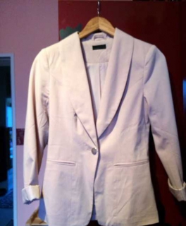 Blazer in Altrosa mit gestreiften Ärmeln