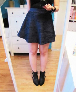 Dunkelblauer High-WaistTellerrock von Topshop