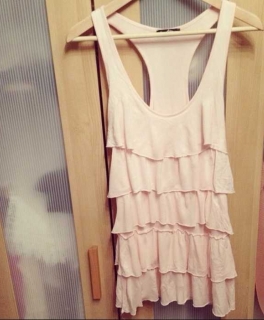 Rosa Flatter Falten Stufen Oberteil