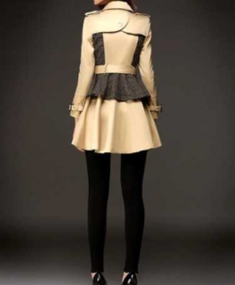 Schösschen Trenchcoat Prorsum beige/nude Karo-Tweed Gr. XS/S 32/34 Taillengürtel