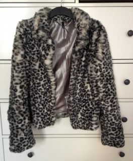 Fake Fur Schnee Leopardenjacke