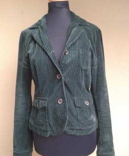 Flaschengrüner Nadelstreifen Samt Blazer Gr. M - Replay
