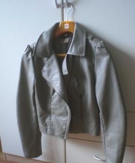 graue Bikerjacke / Kunstlederjacke von H&M