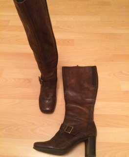 Schöne braune Lederstiefel Gr. 40