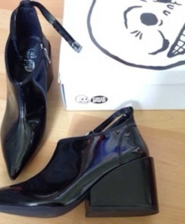 Cheap Monday schwarz lack stiefeletten boots spitz