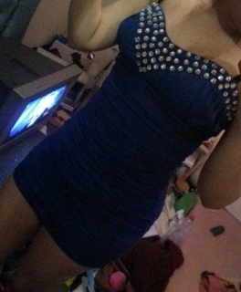 Minikleid blau mit Pailletten 