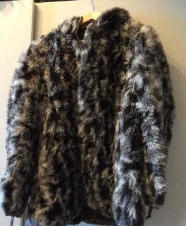 Original DDR Fake-Fur Wintermantel mit Kapuze